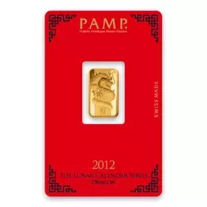 5g PAMP Gold Bar - Lunar Dragon (3)
