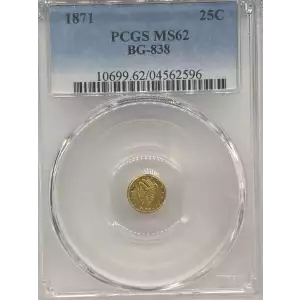 Territorial Gold -California Small Denomination Gold-Quarter Dollar Round-Liberty Head -Gold- 0.25 Dollar (4)