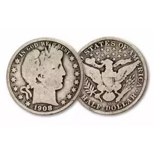 US 90% Silver Coinage -- Barber Half Dollars $1 FV