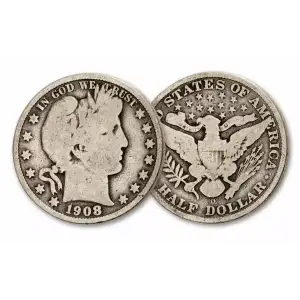 US 90% Silver Coinage -- Barber Half Dollars $1 FV