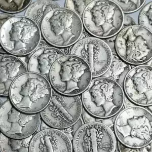 US 90% Silver Coinage - Pre 1965 - Junk Silver - Mercury Dimes $1FV